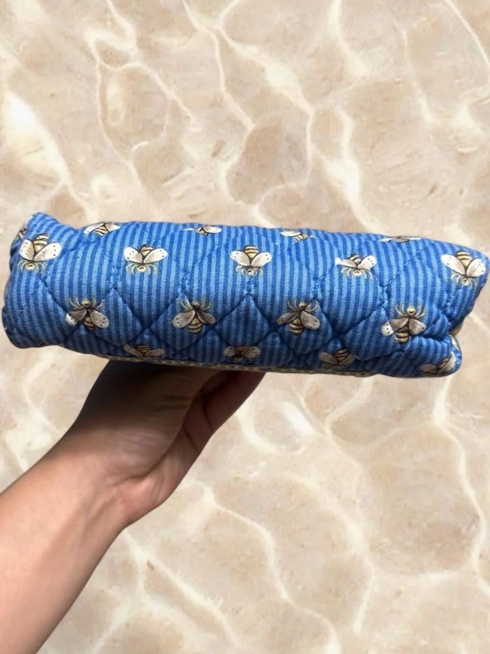Vintage Vera Bradley Blue Bees Cosmetic Pouch